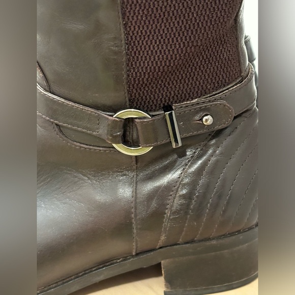 Aquatalia by Marvin K. 'Orion' Boot Sz 6.5 Brown Weatherproof Tall Leather Boot - Picture 3 of 10